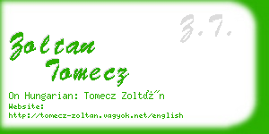 zoltan tomecz business card